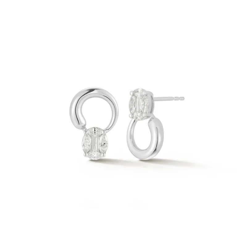 The Iris Illusion Stud Earrings sold by EF Collection