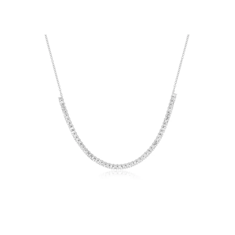 Prong Set Diamond Baguette Segment Necklace sold by EF Collection
