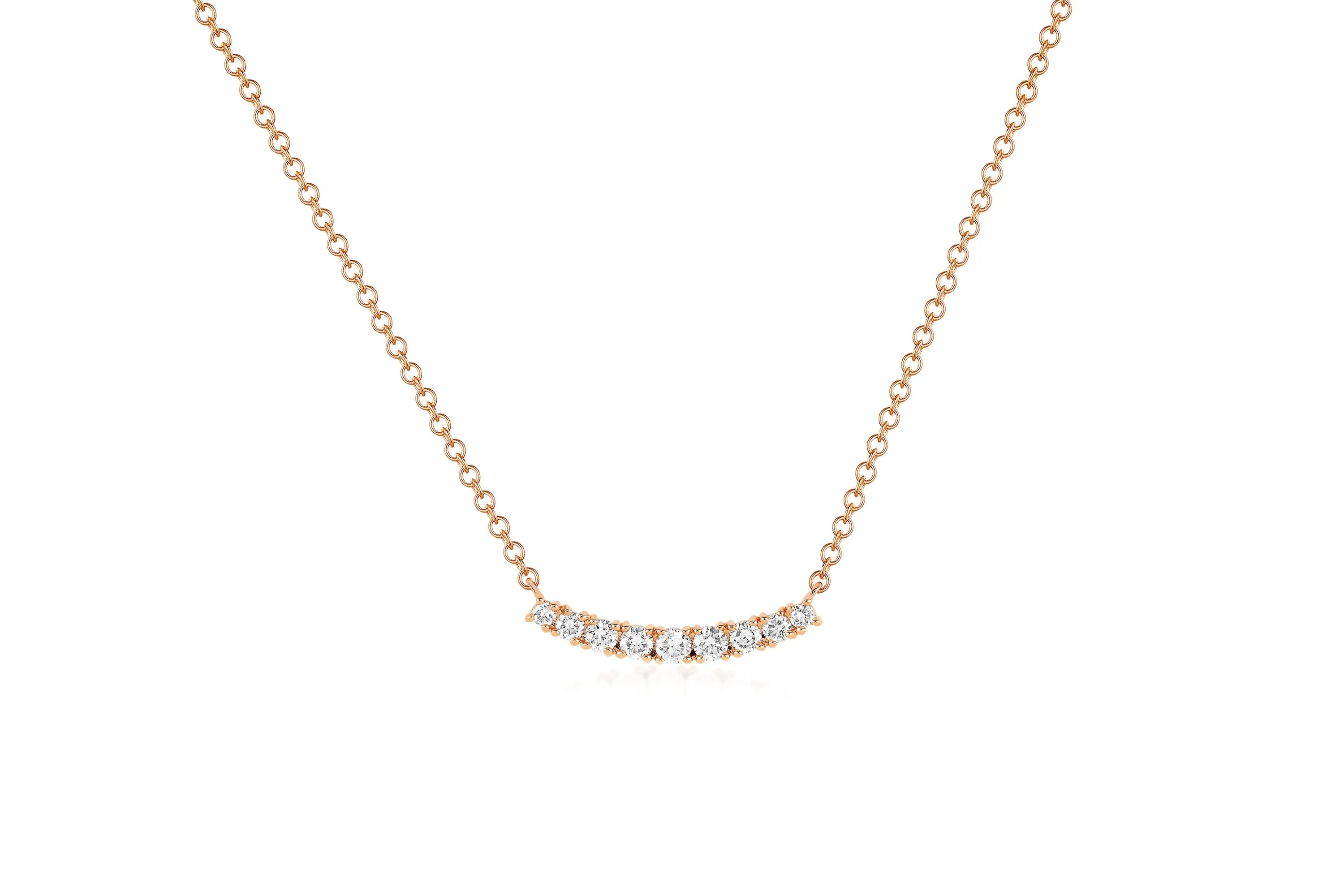 Full Cut Diamond Arc Necklace sold by EF Collection