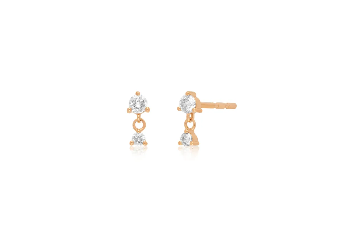 Prong Set Diamond Dangle Stud Earring sold by EF Collection