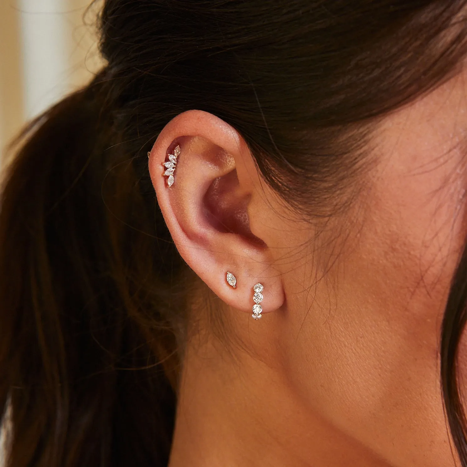 Diamond Marquise Stud Earring sold by EF Collection product image thumbnail 3