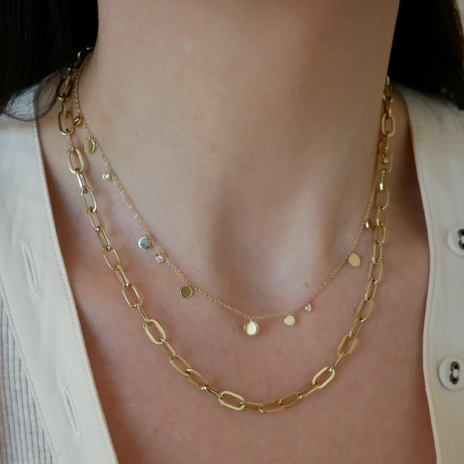 Gold & Diamond Confetti Necklace sold by EF Collection product image thumbnail 2