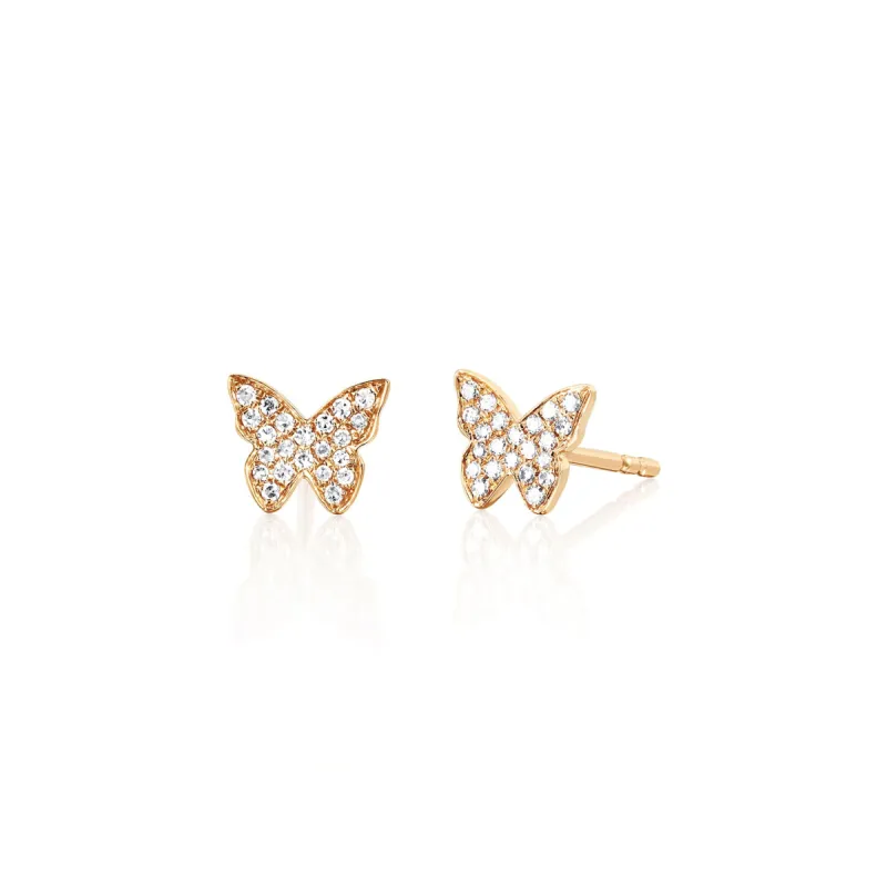Diamond Butterfly Stud Earring sold by EF Collection