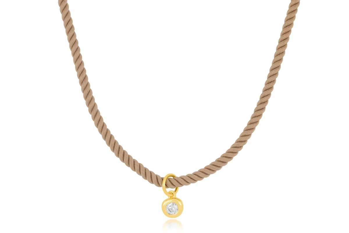 Diamond Pillow Cord Necklace In Sandstone sold by EF Collection
