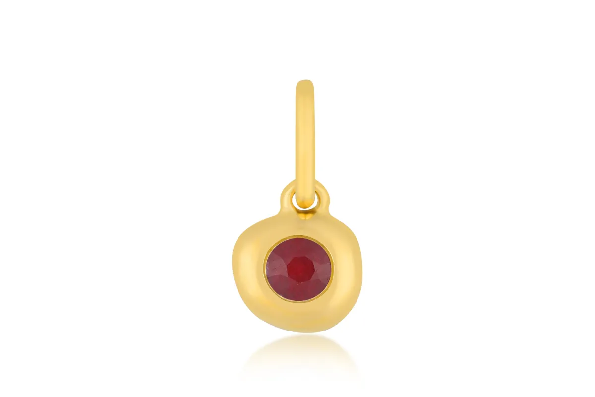 Ruby Pillow Birthstone Charm sold by EF Collection