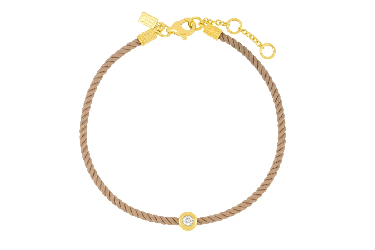 Diamond Pillow Cord Bracelet In Sandstone sold by EF Collection