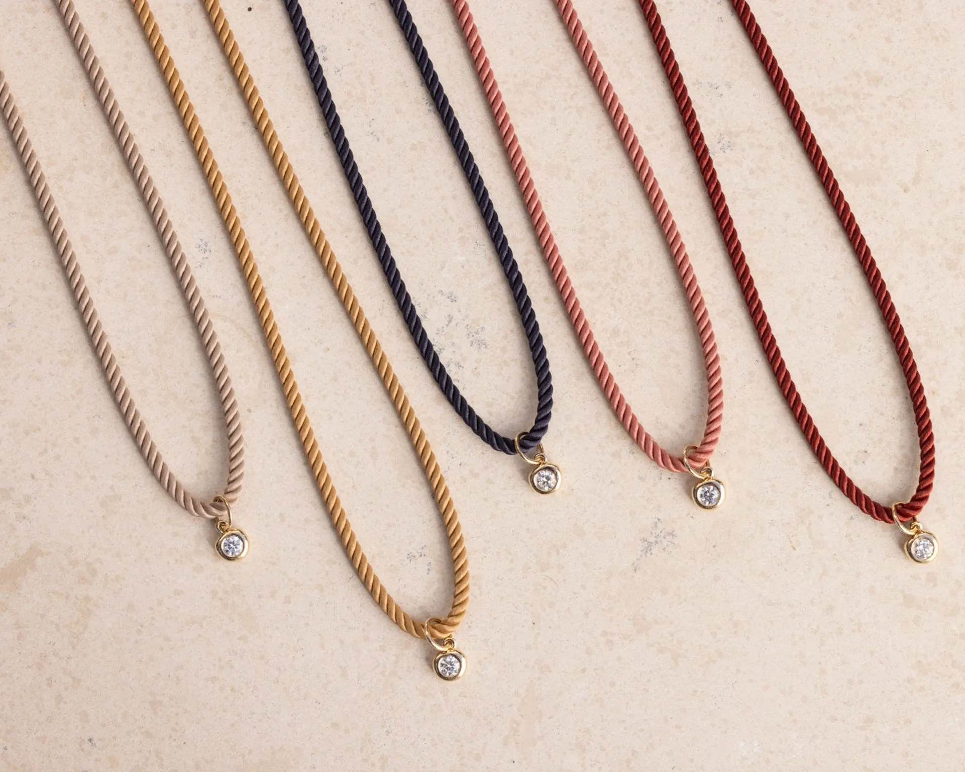 Diamond Pillow Cord Necklace In Honey sold by EF Collection product image thumbnail 2