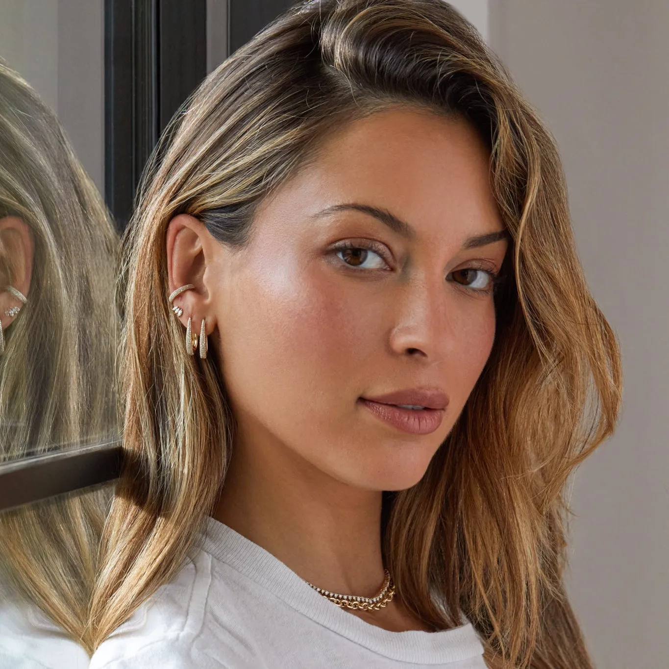 Diamond Maeve Hoop Earrings sold by EF Collection product image thumbnail 5