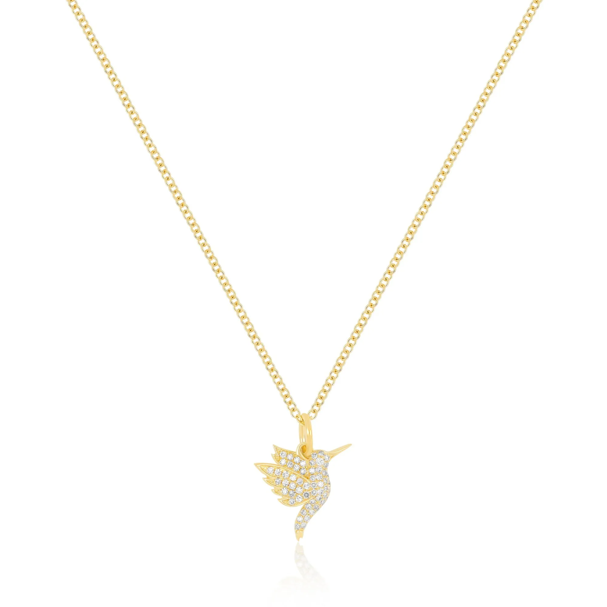 Pavé Diamond Mini Hummingbird Necklace sold by EF Collection