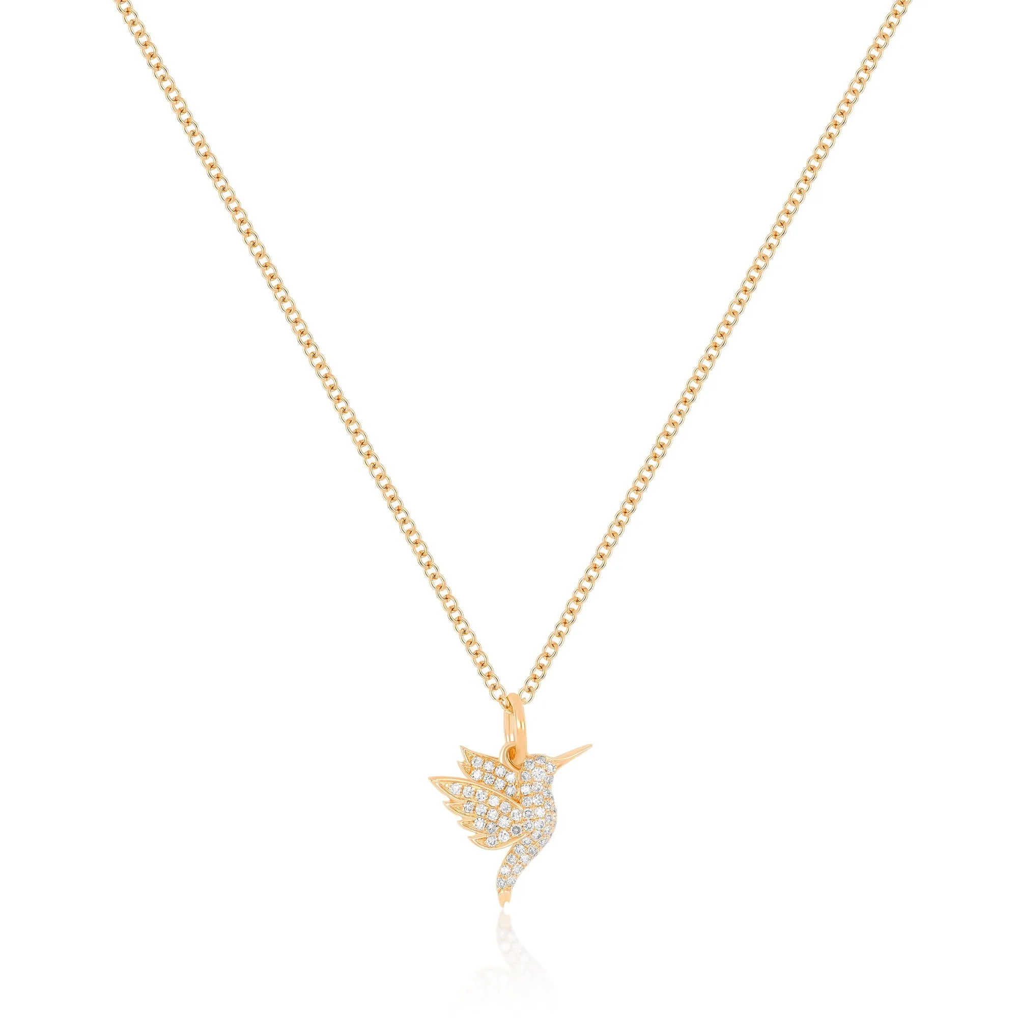 Pavé Diamond Mini Hummingbird Necklace sold by EF Collection product image thumbnail 5