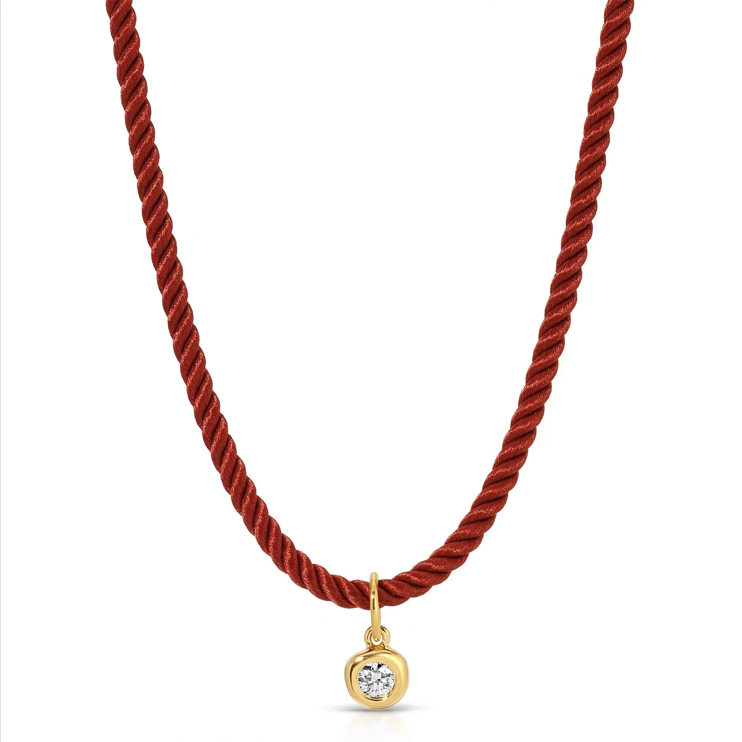 Diamond Pillow Cord Necklace In Honey sold by EF Collection product image thumbnail 5