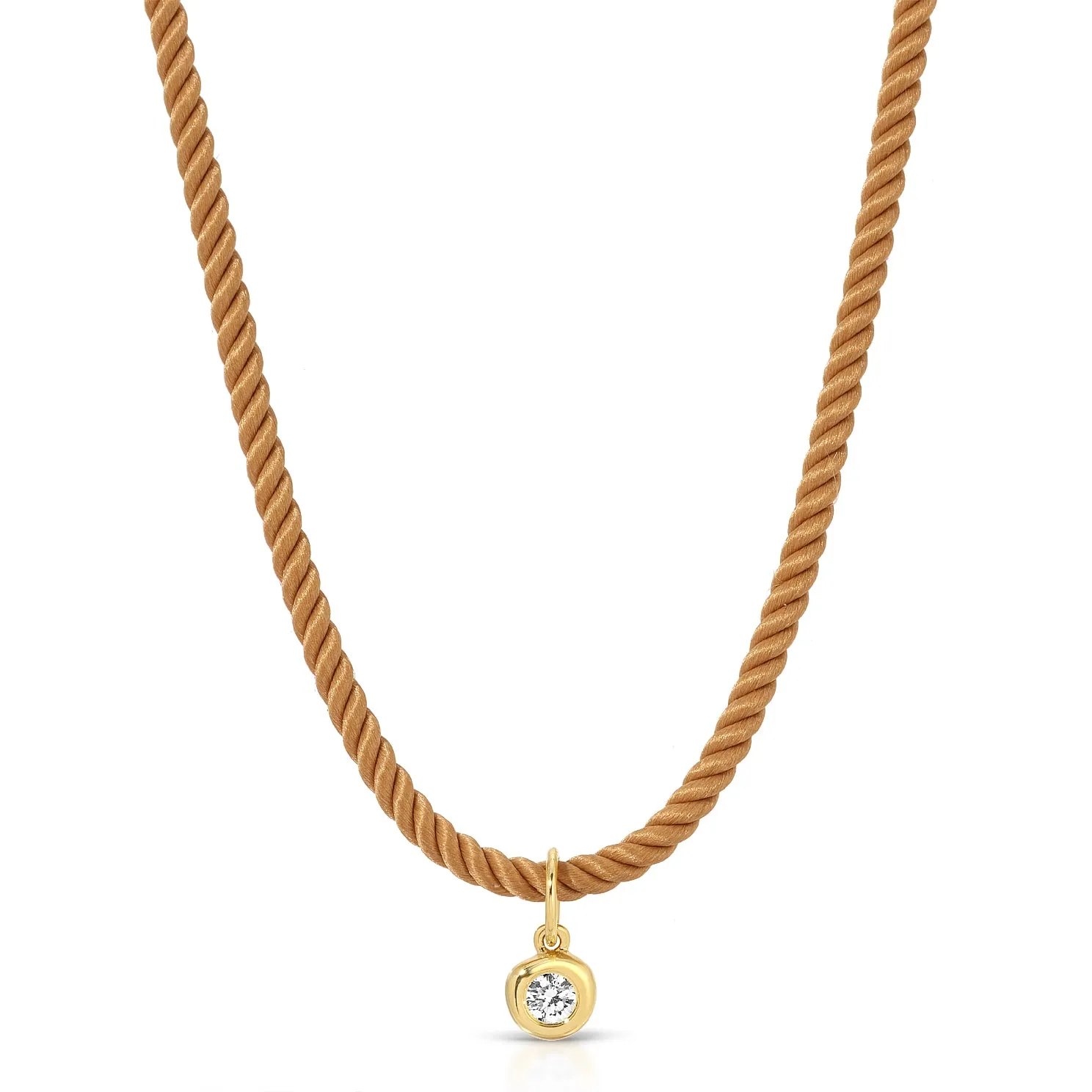 Diamond Pillow Cord Necklace In Honey sold by EF Collection