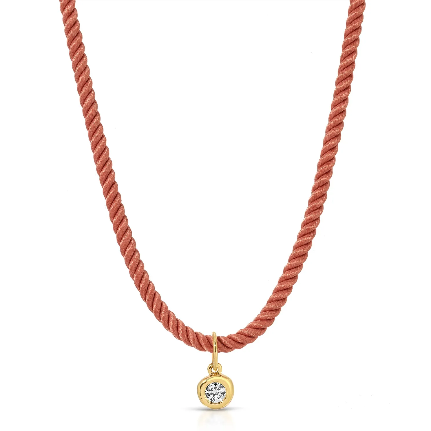 Diamond Pillow Cord Necklace In Honey sold by EF Collection product image thumbnail 4