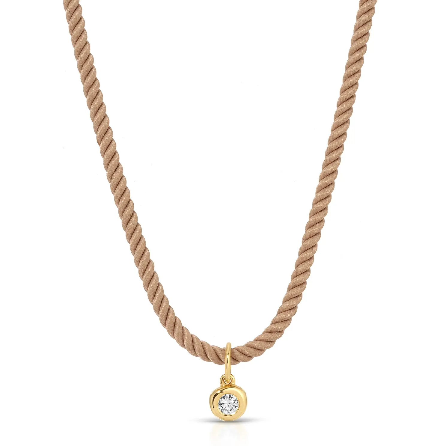 Diamond Pillow Cord Necklace In Honey sold by EF Collection product image thumbnail 3