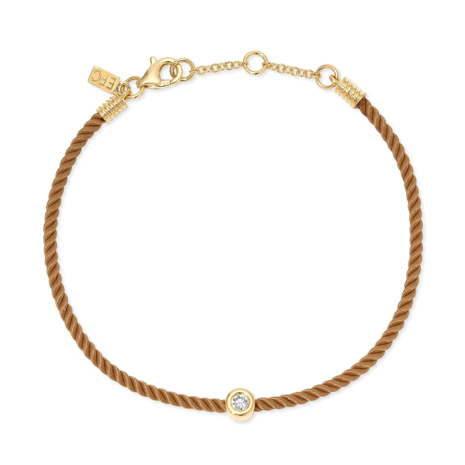 Diamond Pillow Cord Bracelet In Honey sold by EF Collection