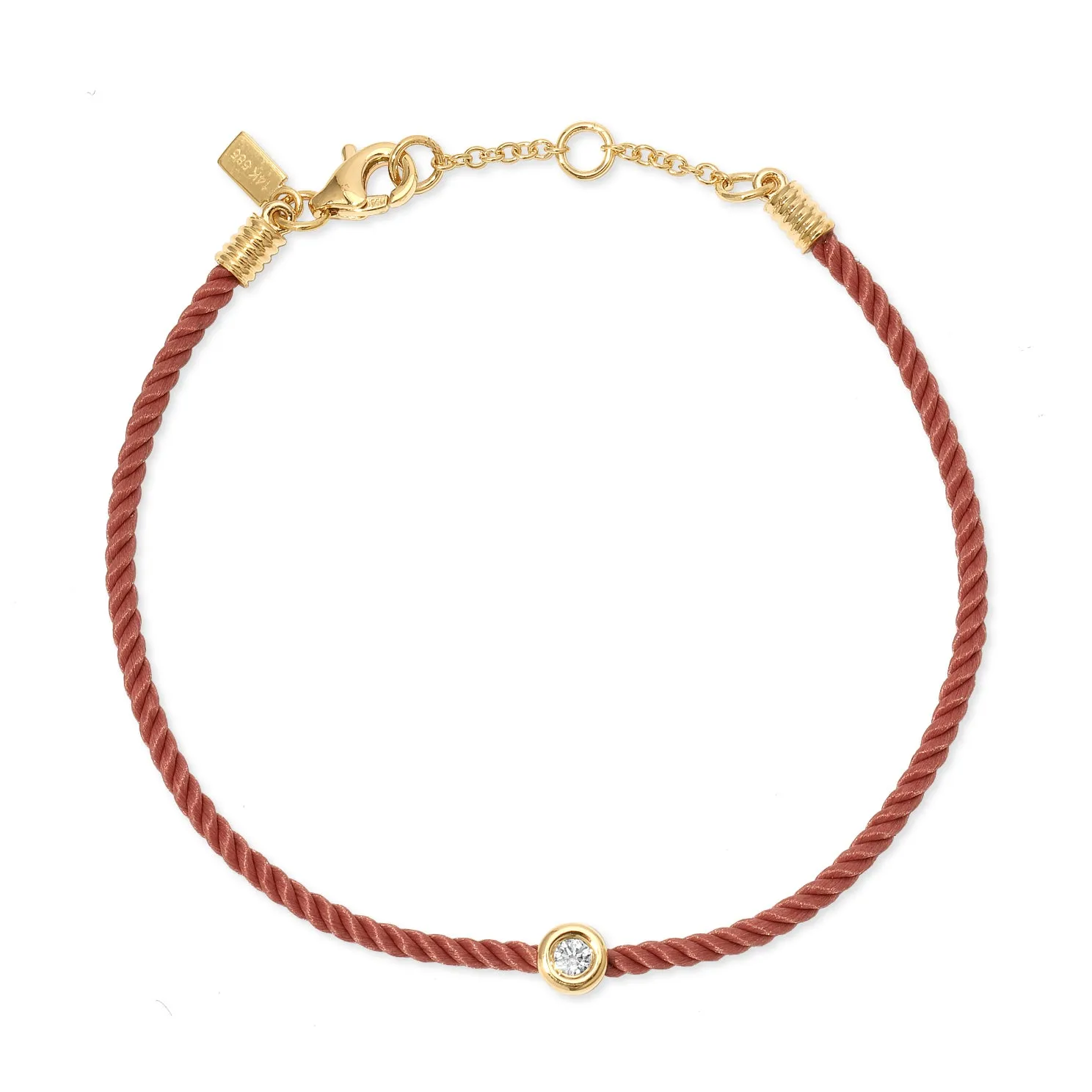 Diamond Pillow Cord Bracelet In Peony sold by EF Collection