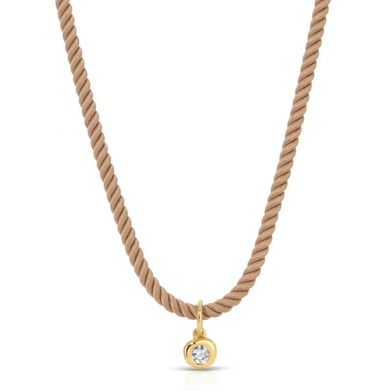 Diamond Pillow Cord Necklace In Sandstone sold by EF Collection