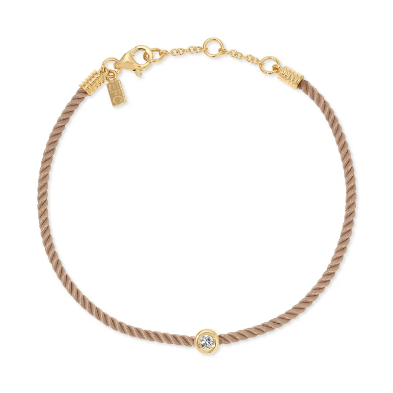 Diamond Pillow Cord Bracelet In Sandstone sold by EF Collection