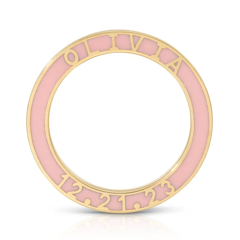 Gold and Enamel  Personalized Eternity Band sold by EF Collection