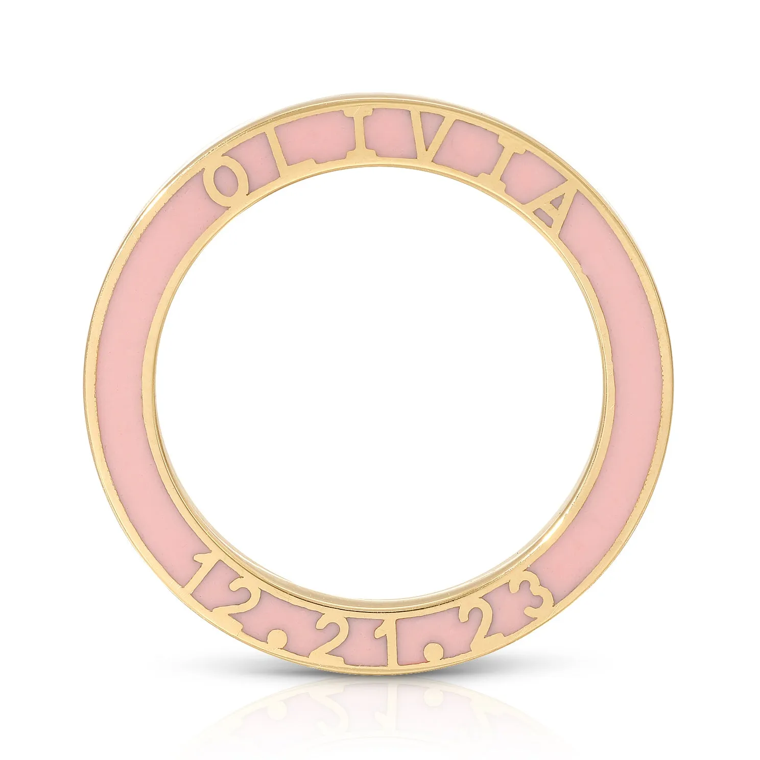 Gold and Enamel Personalized Eternity Band sold by EF Collection