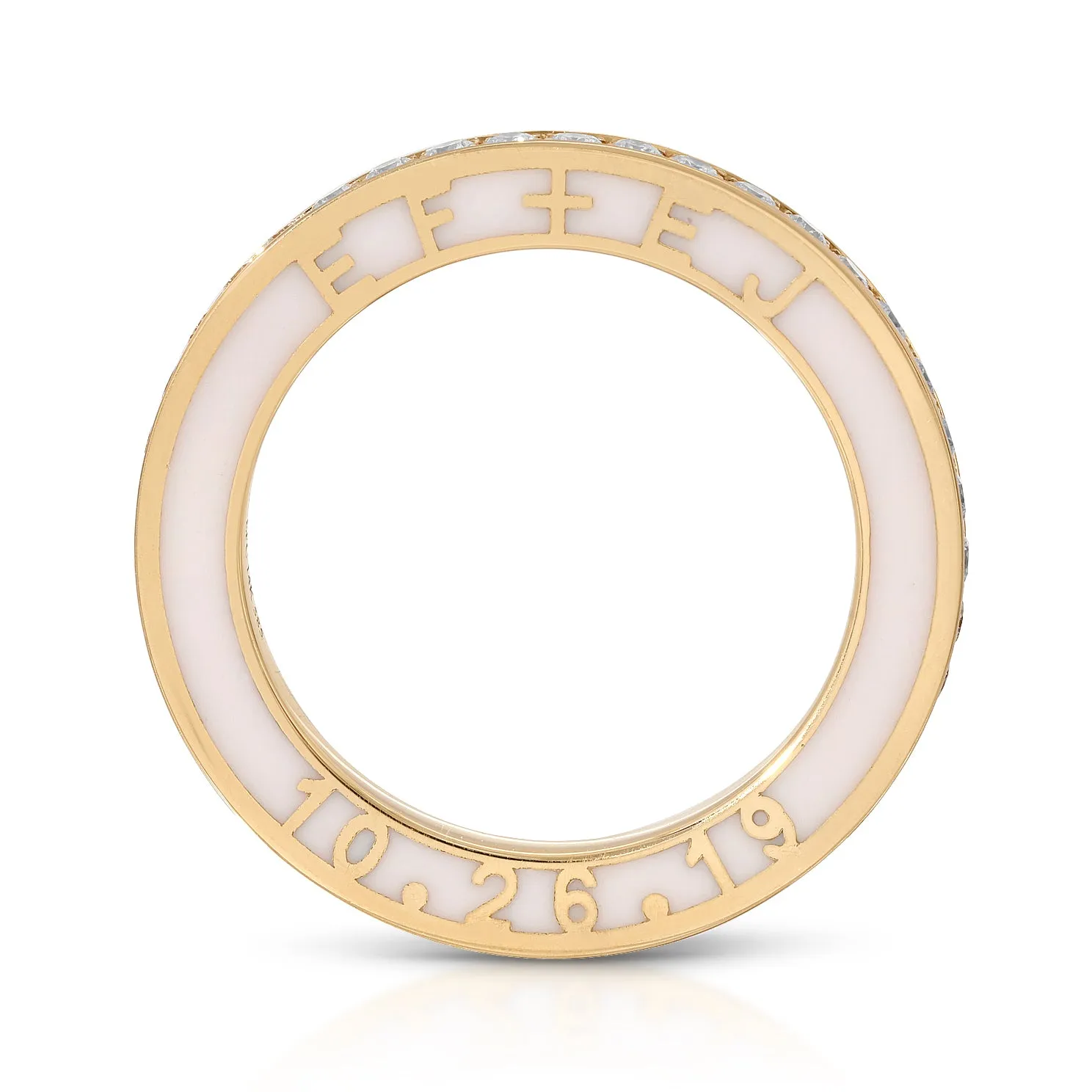 Diamond and Enamel Personalized Eternity Band sold by EF Collection