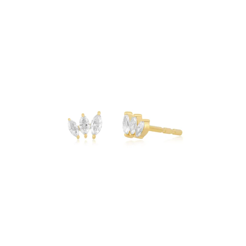 Diamond Marquise Mini Fan Stud Earring sold by EF Collection