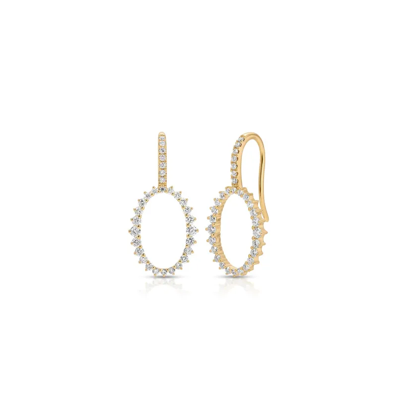 Graduated Diamond Oval Earrings sold by EF Collection