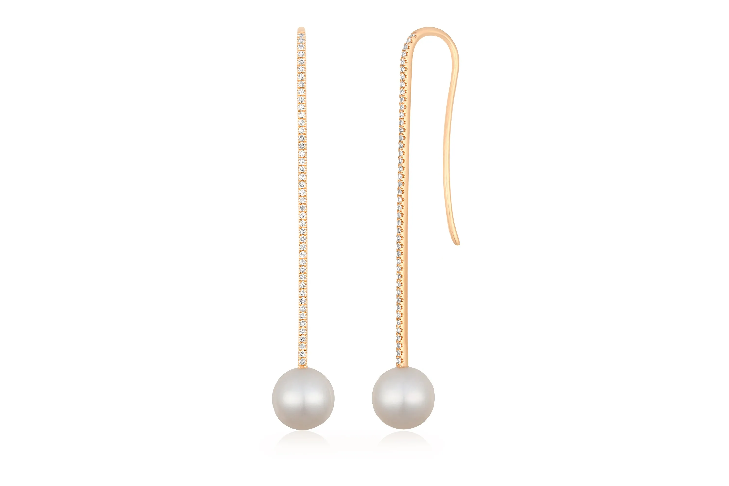 Diamond Bar Pearl Drop Earring sold by EF Collection product image thumbnail 3