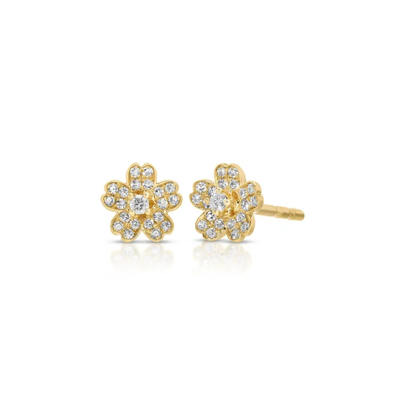 Diamond Mini Cherry Blossom Stud Earring sold by EF Collection