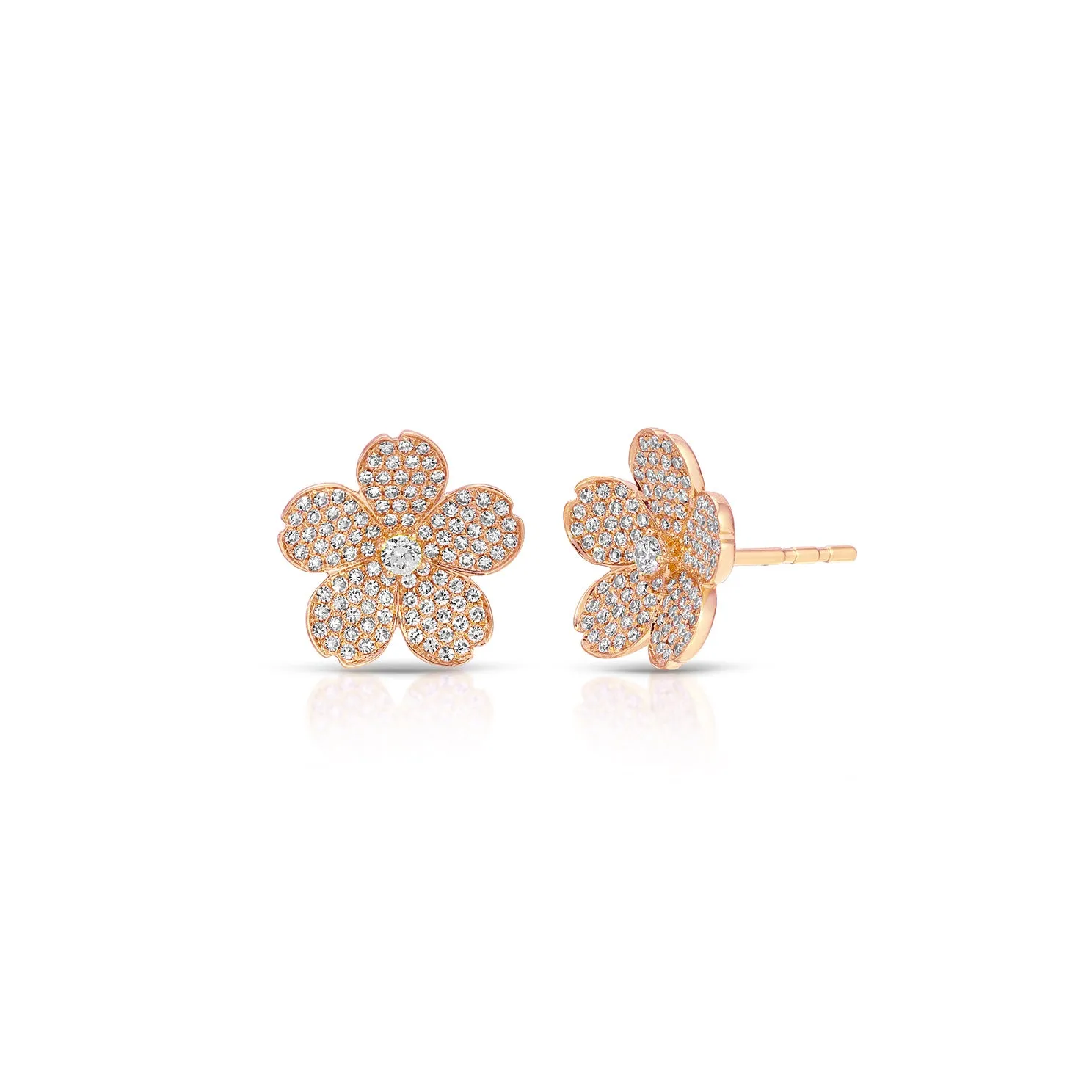 Diamond Cherry Blossom Stud Earrings sold by EF Collection product image thumbnail 3