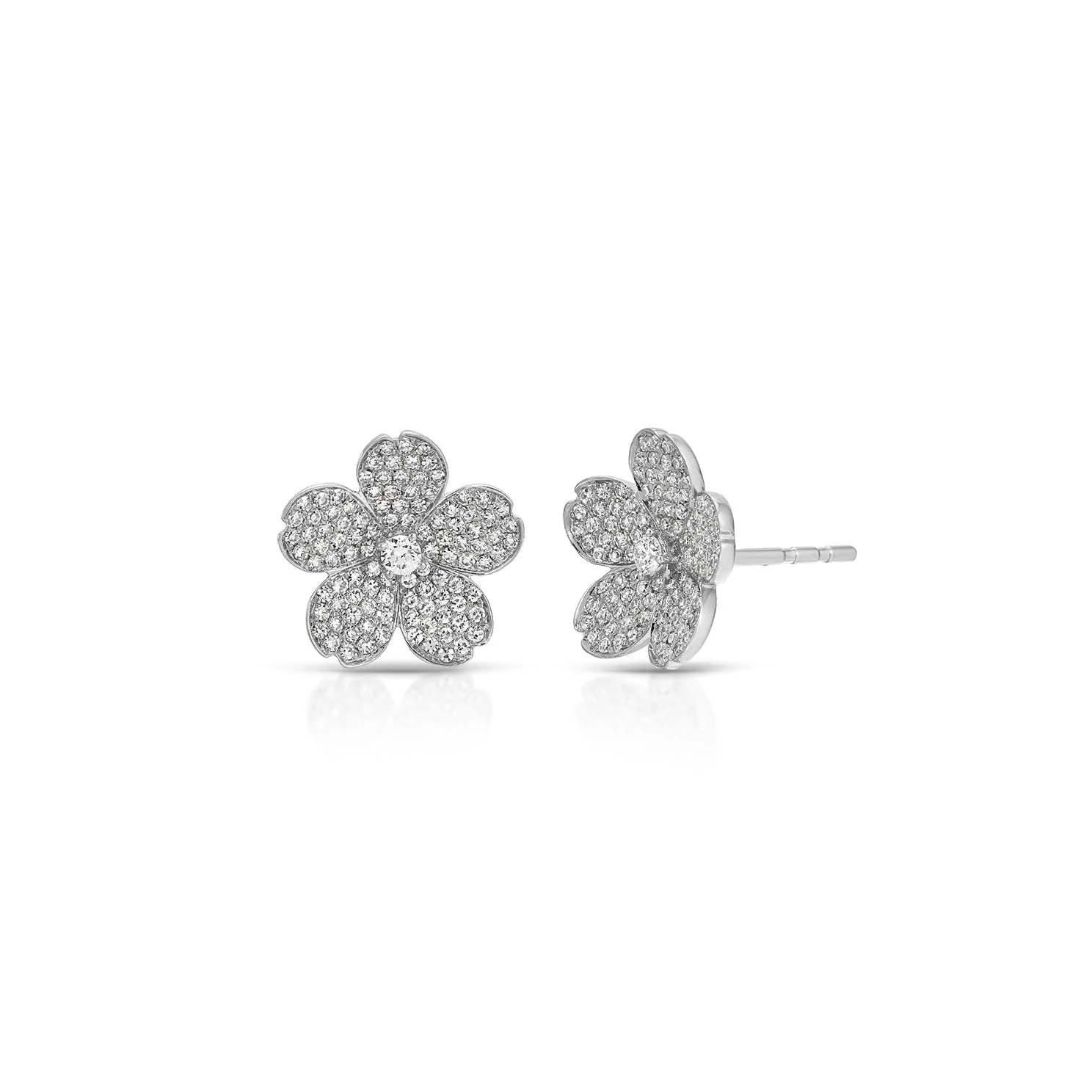 Diamond Cherry Blossom Stud Earrings sold by EF Collection product image thumbnail 2