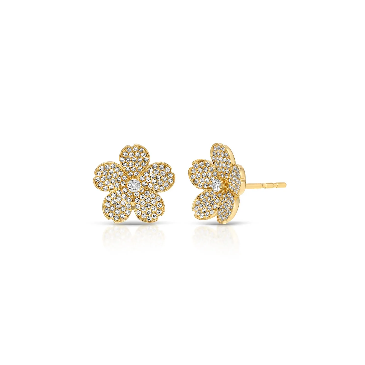 Diamond Cherry Blossom Stud Earrings sold by EF Collection