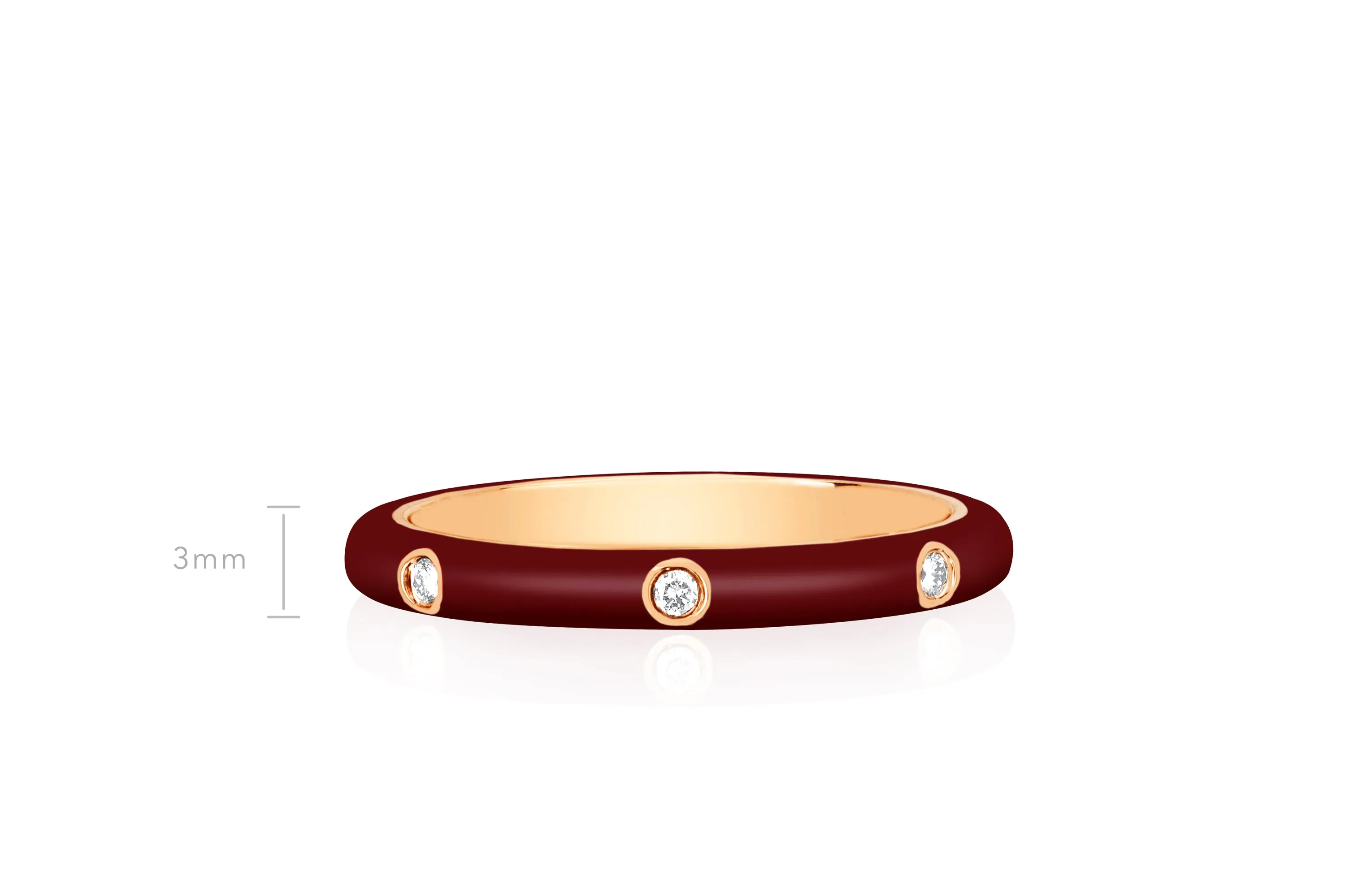 3 Diamond & Wine Enamel Stack Ring sold by EF Collection product image thumbnail 5