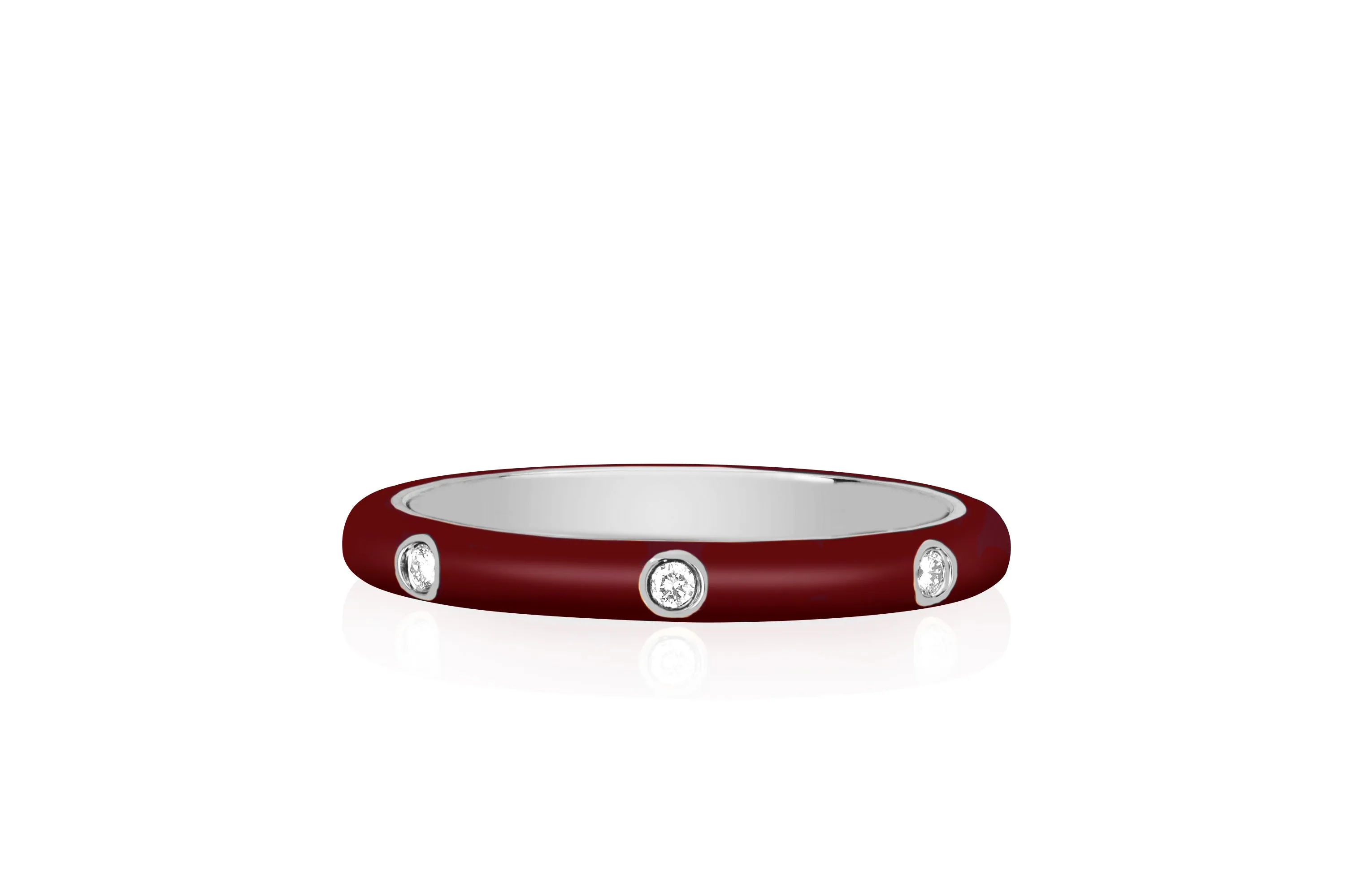 3 Diamond & Wine Enamel Stack Ring sold by EF Collection product image thumbnail 4