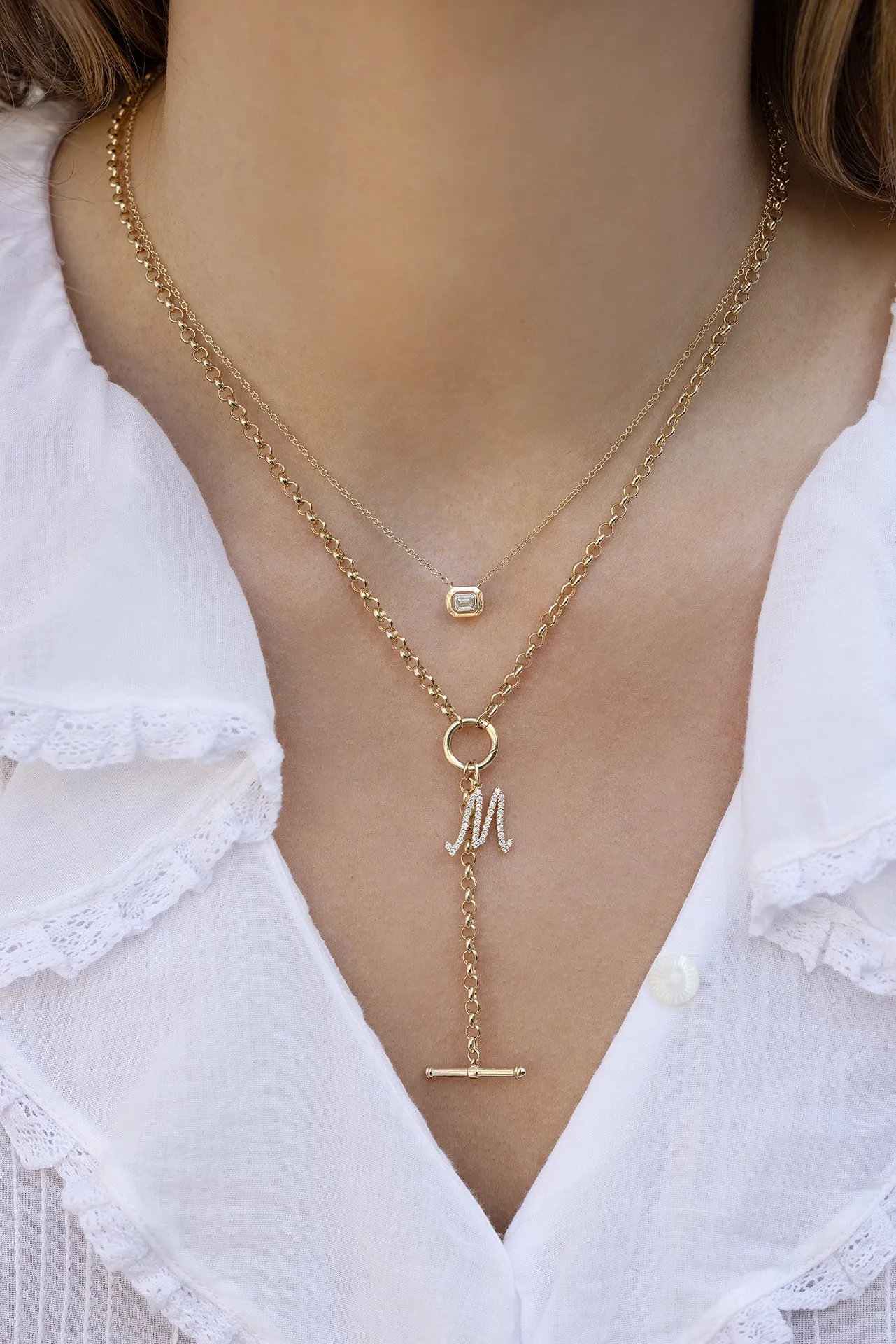 Rolo Chain Enhanced Lariat Necklace sold by EF Collection product image thumbnail 3