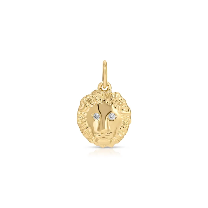 Gold and Diamond Lion Charm sold by EF Collection