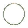 Green Aventurine Rondelle Bead Necklace sold by EF Collection