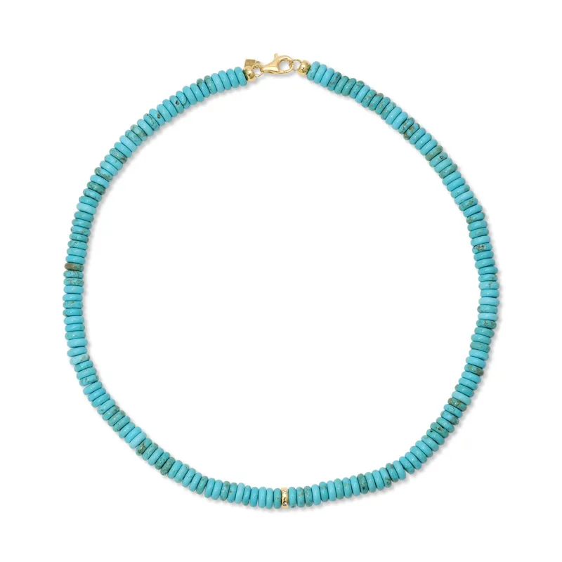 Turquoise Rondelle Bead Necklace sold by EF Collection
