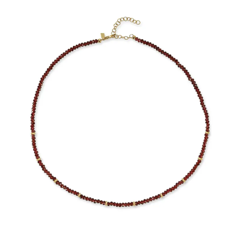 Birthstone Bead Necklace In Garnet sold by EF Collection