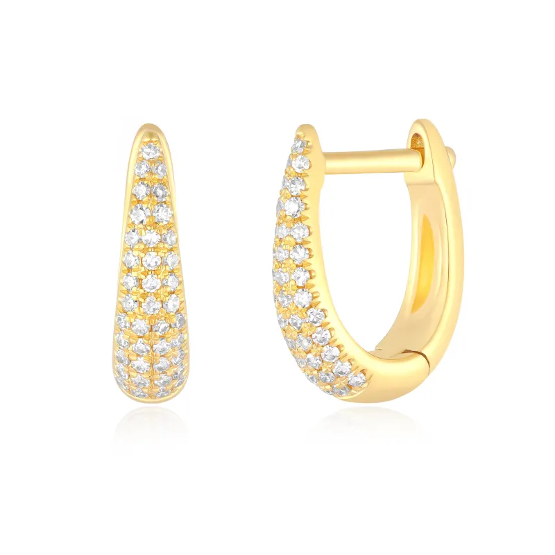 Diamond Mini Maeve Huggie Earrings made by EF Collection