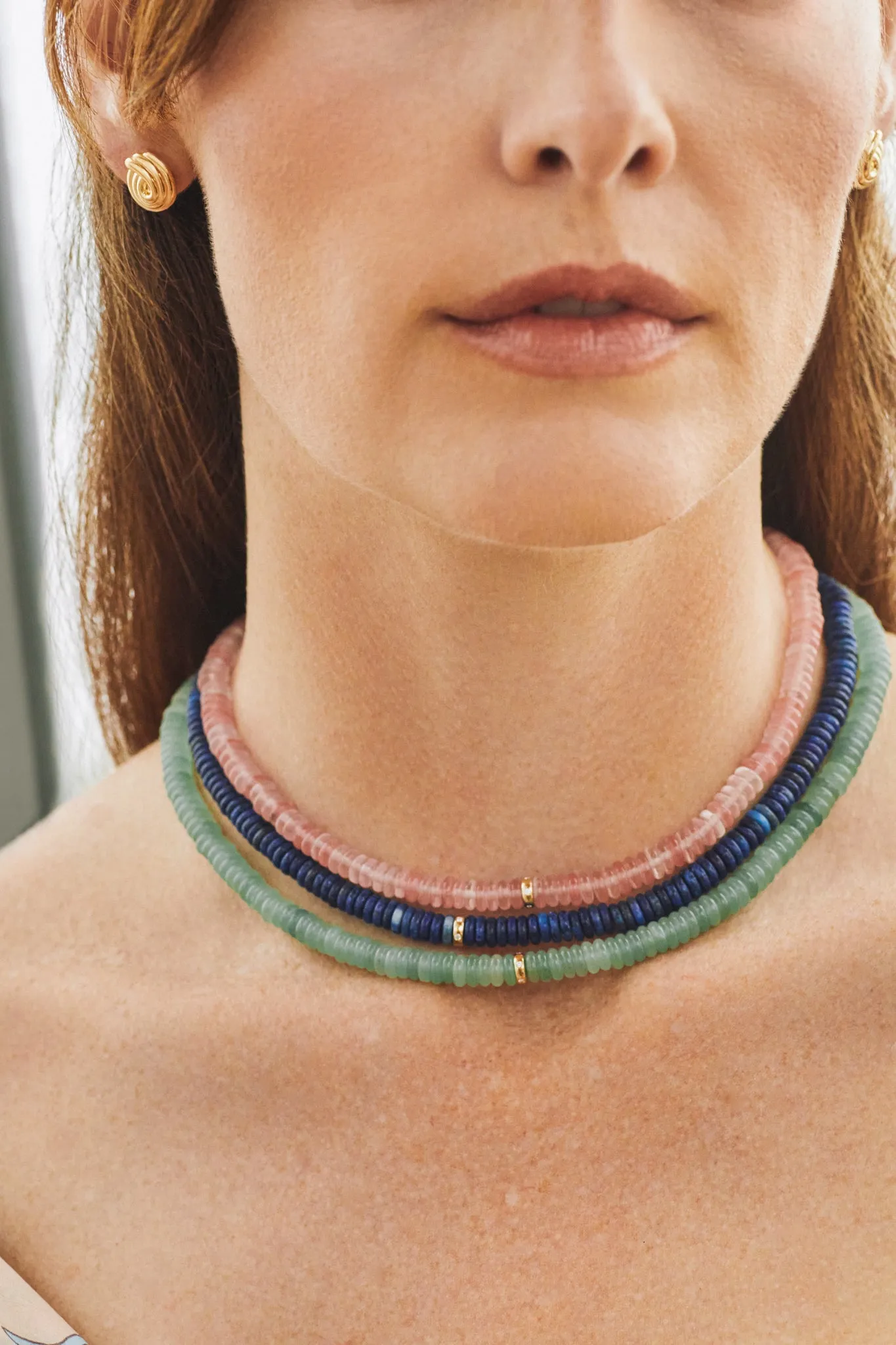 Pink Quartz Rondelle Bead Necklace sold by EF Collection product image thumbnail 2