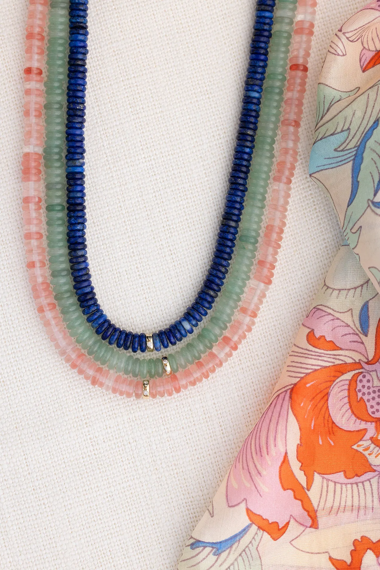 Pink Quartz Rondelle Bead Necklace sold by EF Collection product image thumbnail 3