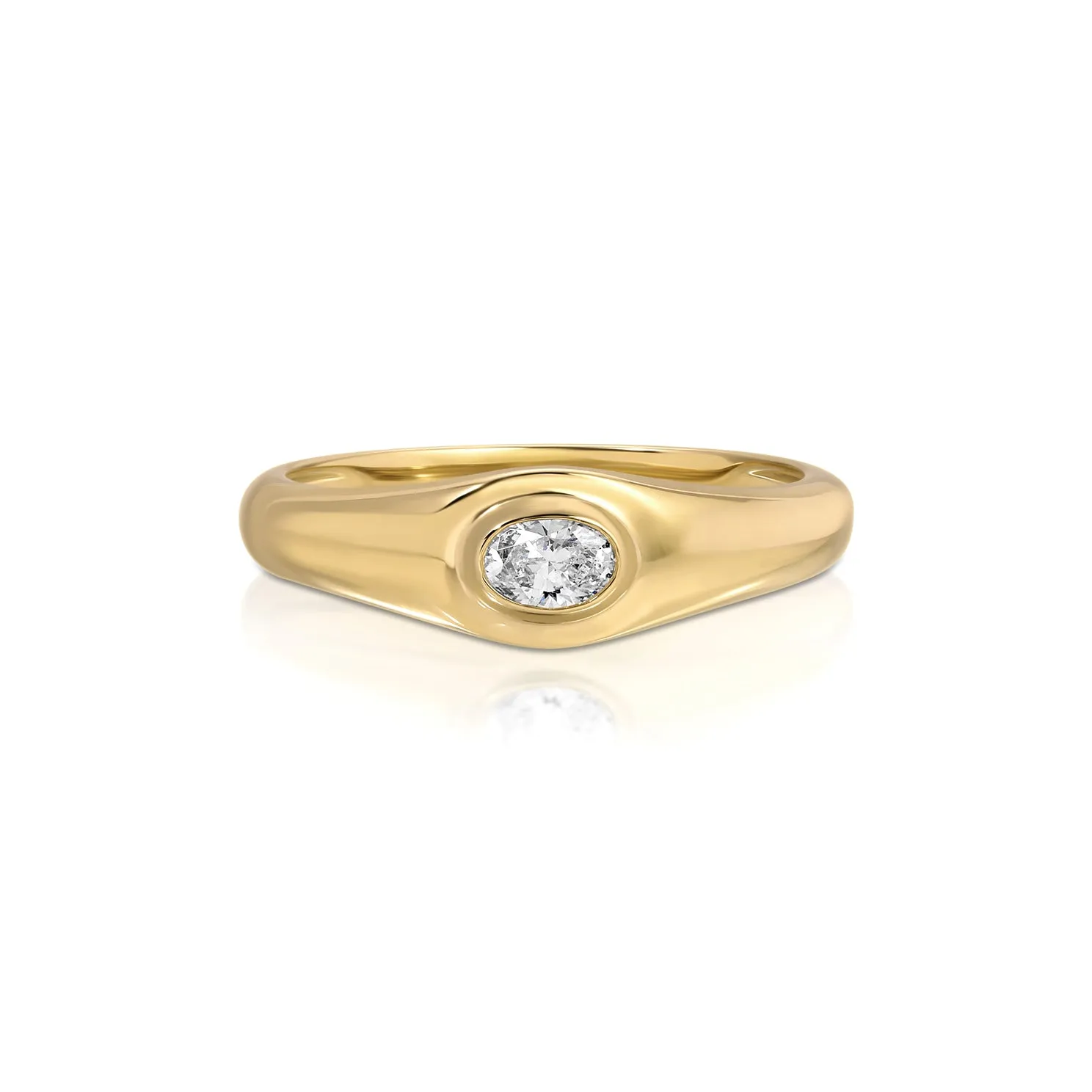 Oval Diamond Signet Ring sold by EF Collection