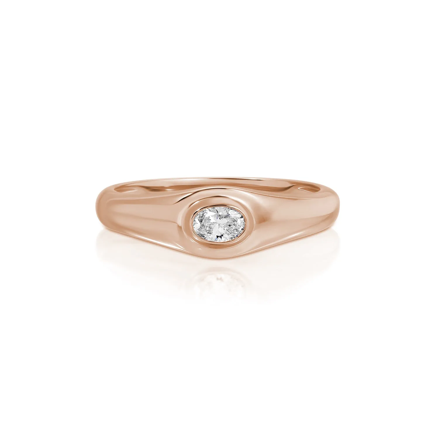 Oval Diamond Signet Ring sold by EF Collection product image thumbnail 4