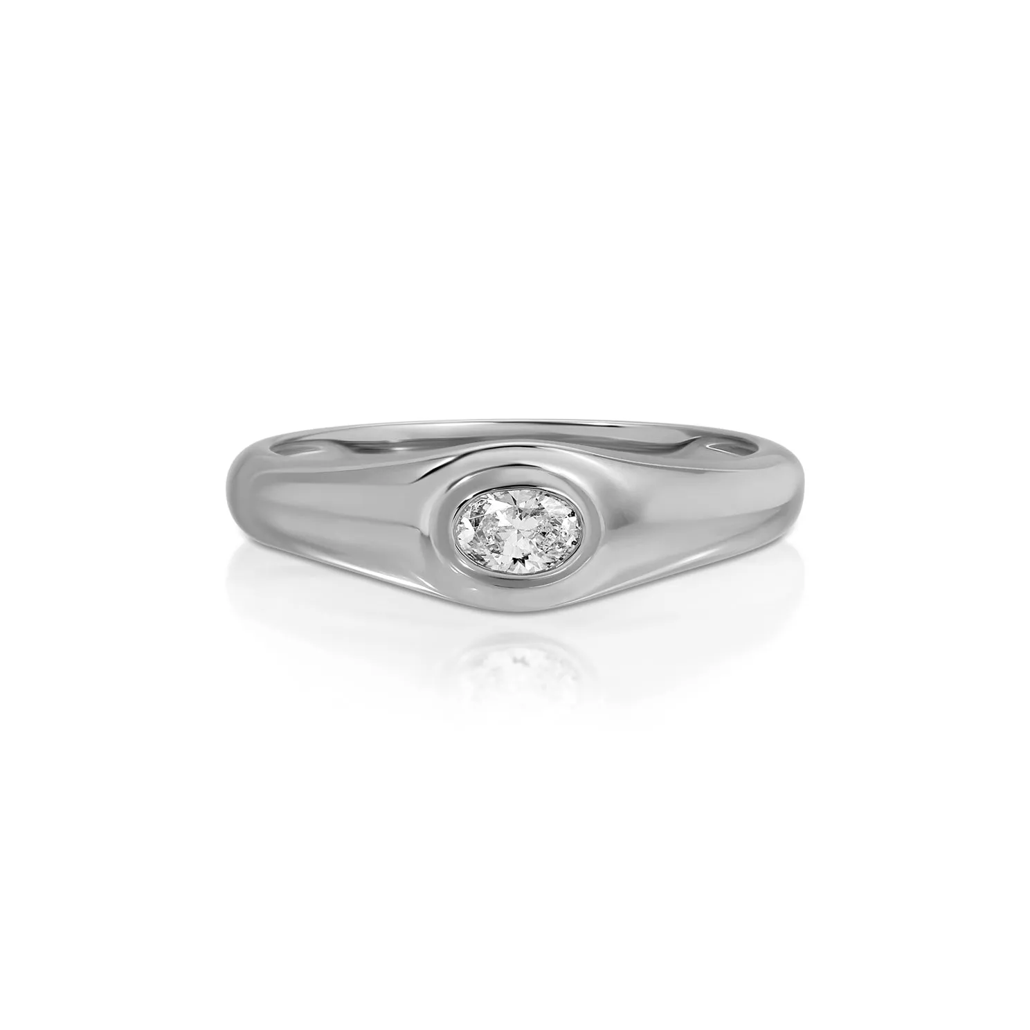 Oval Diamond Signet Ring sold by EF Collection product image thumbnail 3