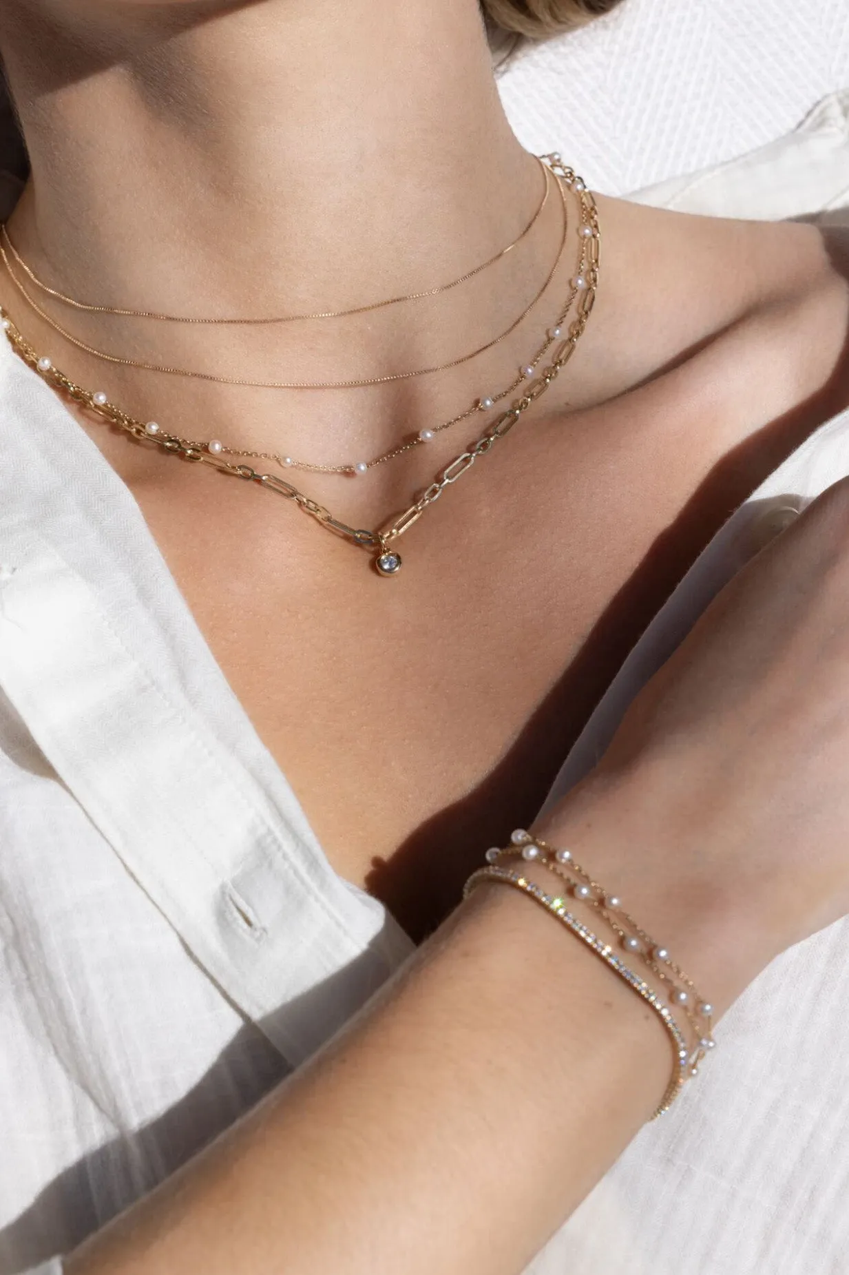 Multi Pearl Layer Chain sold by EF Collection product image thumbnail 2