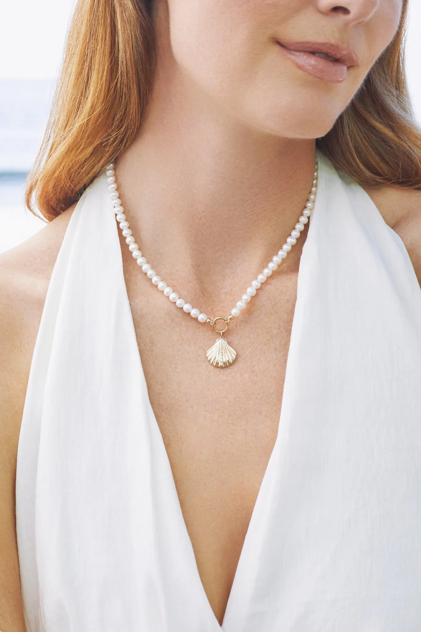 Jumbo Gold and Diamond Shell Charm sold by EF Collection product image thumbnail 2