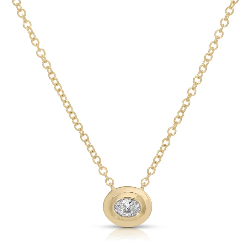 Oval Diamond Necklace sold by EF Collection