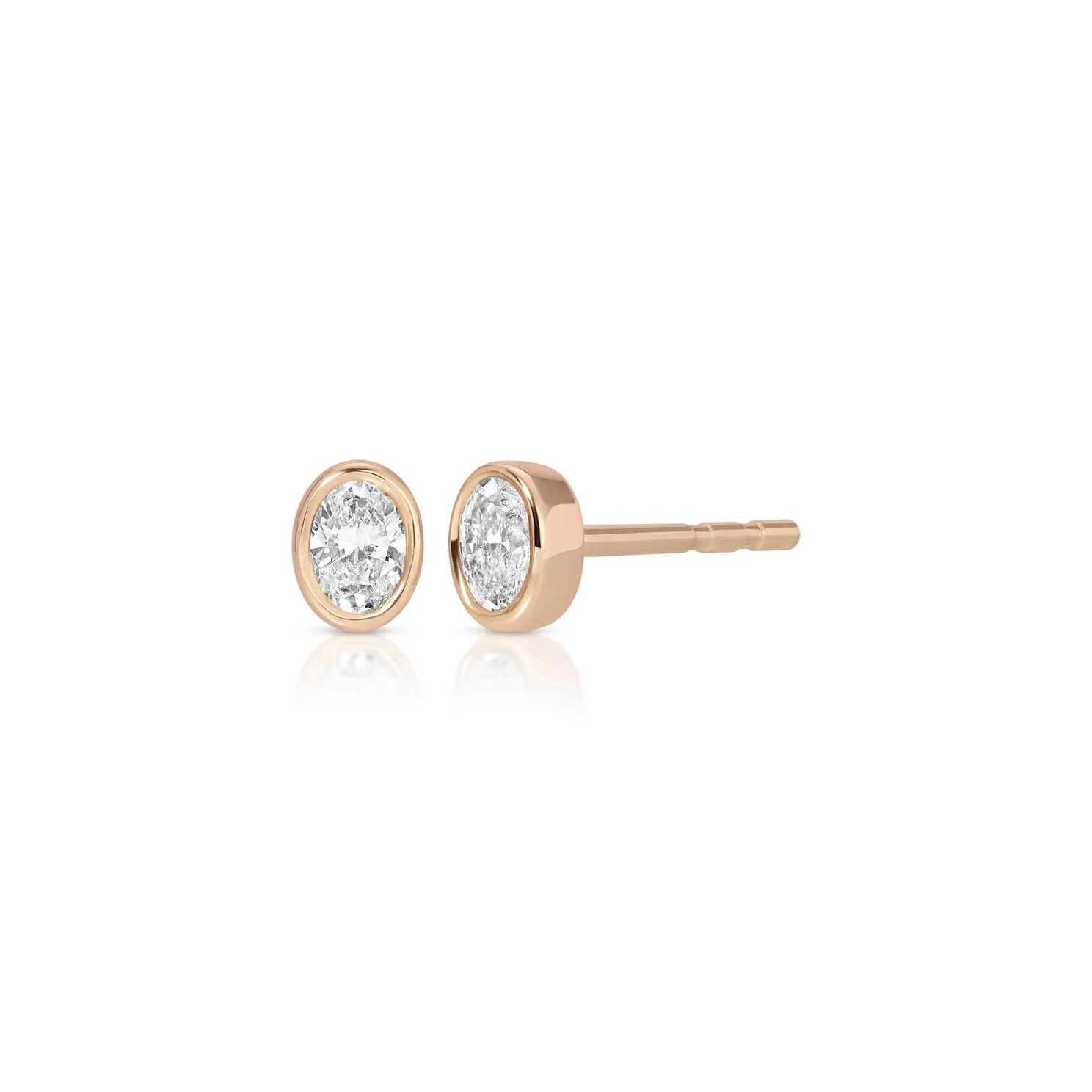 Single Bezel Set Oval Diamond Stud Earring sold by EF Collection product image thumbnail 4