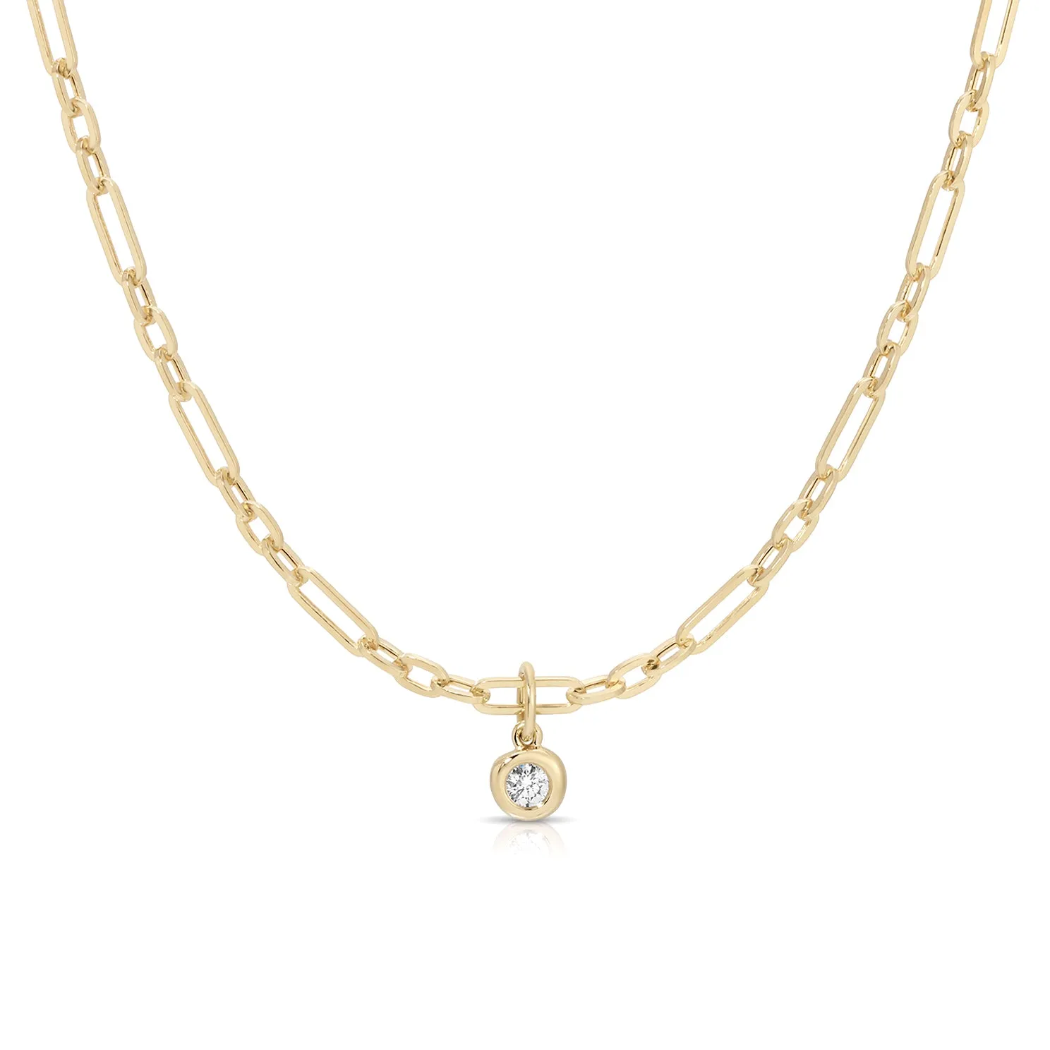 Diamond Pillow Mini Mixed Chain Necklace sold by EF Collection